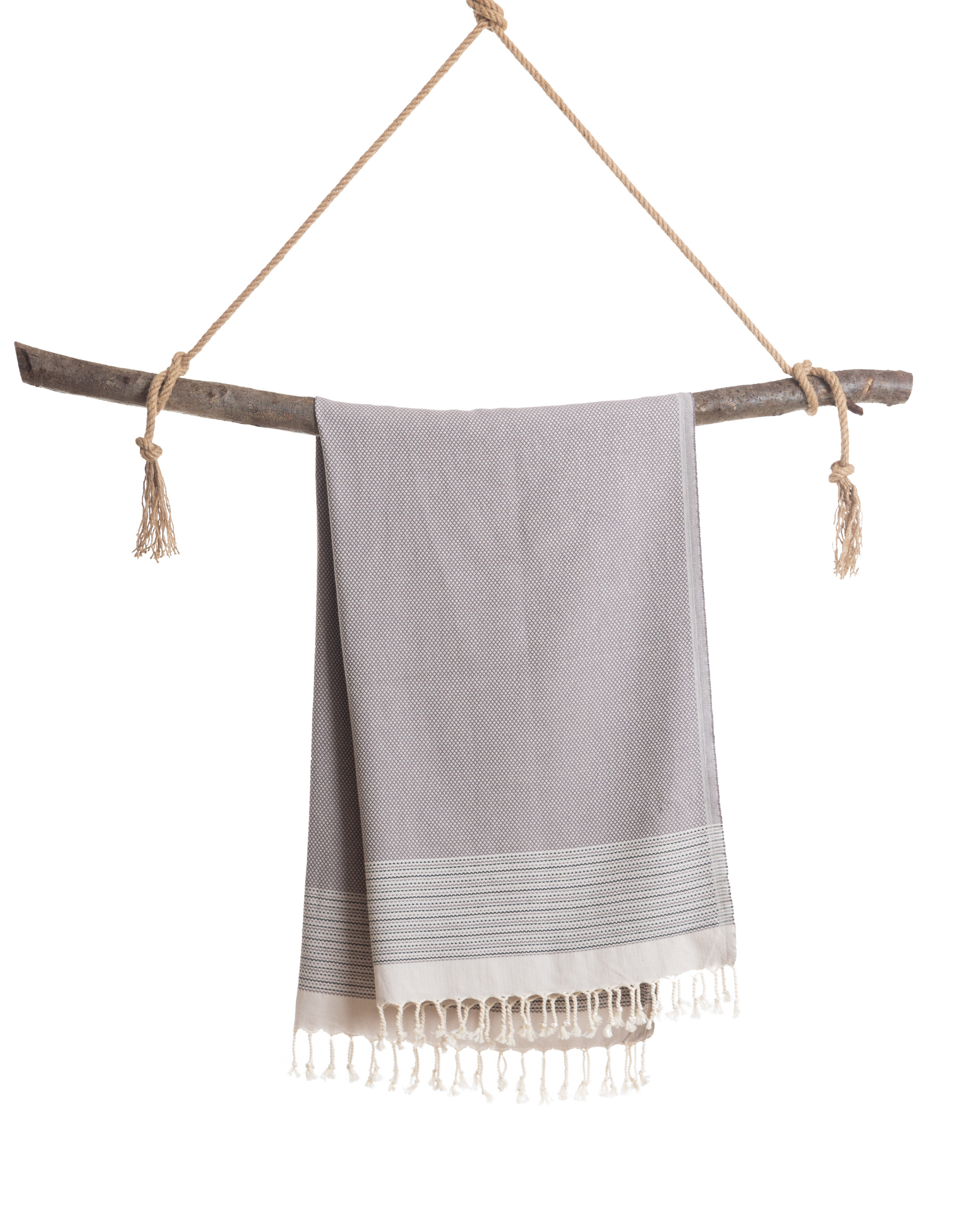 PHARAO Beach Towel, Turkish Hammam Towel, Spa & Sauna Towel - Anthracite  / Black