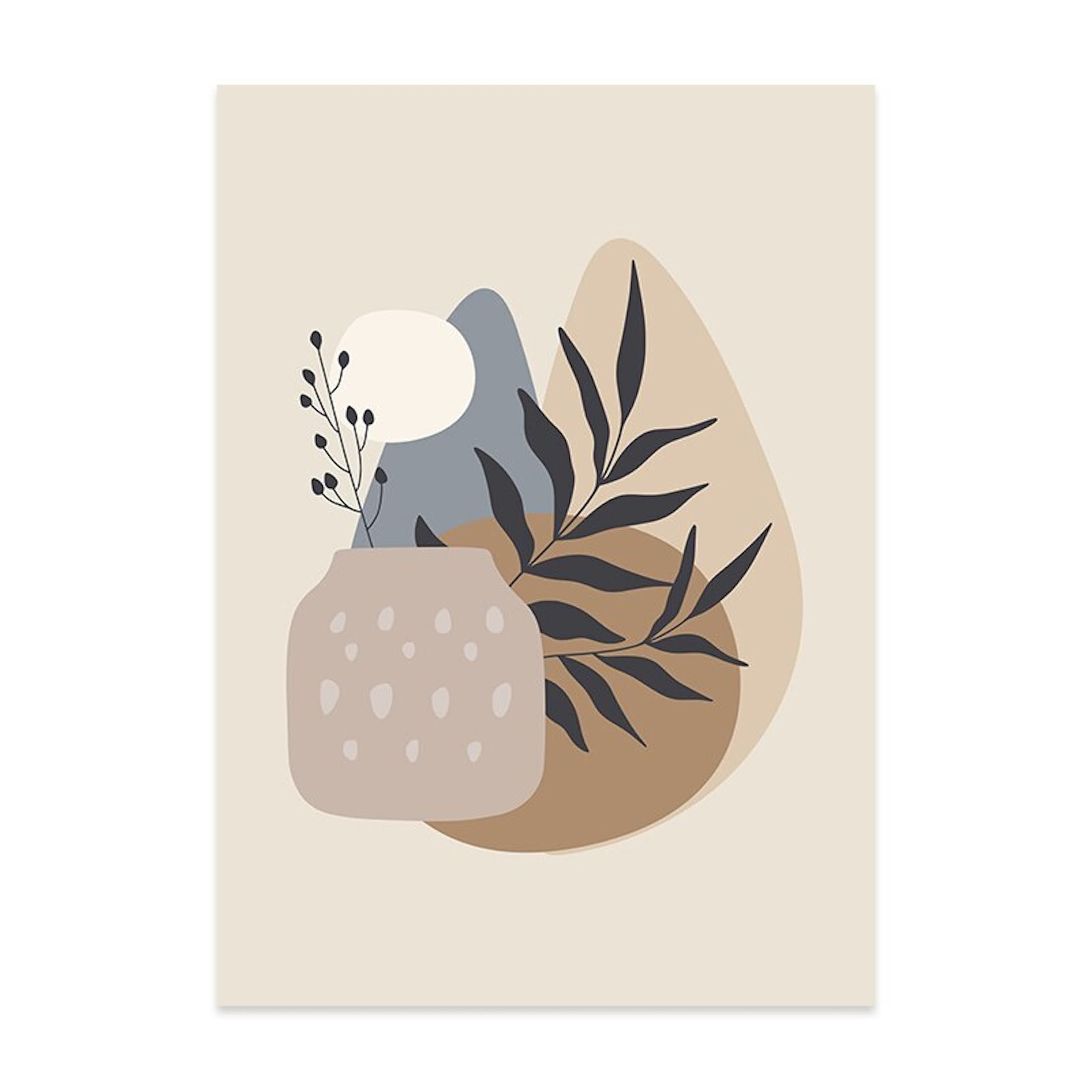 Poster Pflanzen im Blumentopf im Boho Stil als Deko Print ohne Rahmen