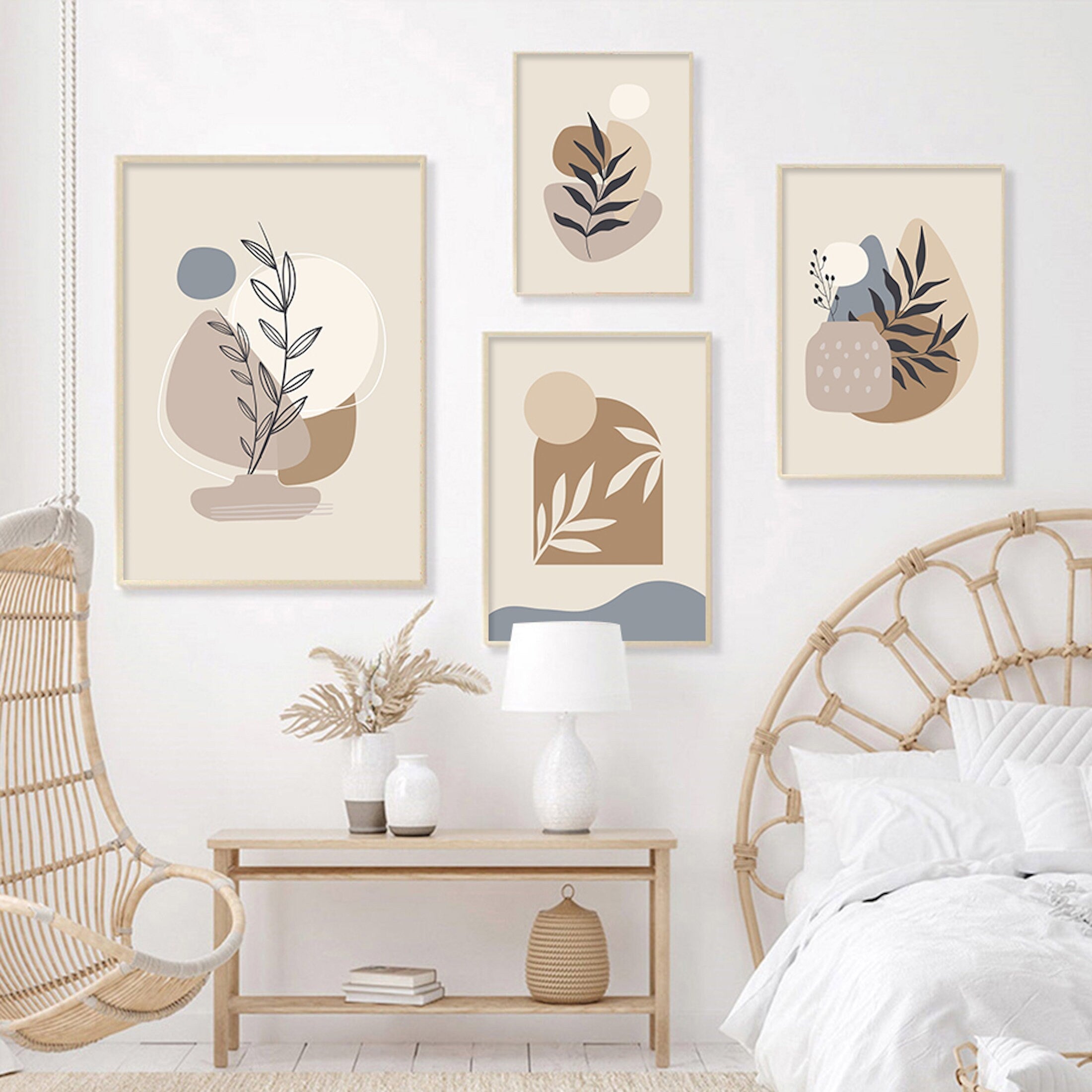 Poster Pflanzen im Blumentopf im Boho Stil als Deko Print ohne Rahmen