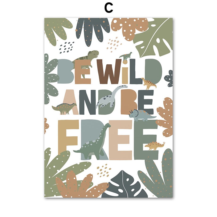 Poster Kinderzimmer Dinosaurier Alphabet I  Kinderzimmer Bilder I Wand Deko I Kunst Druck I Deko Print I ohne Rahmen