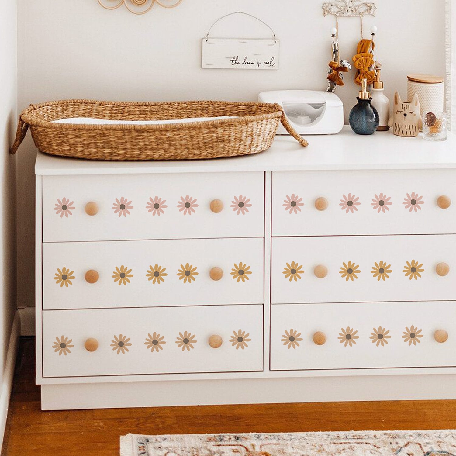 Sticker Kinderzimmer Wandaufkleber Boho Blume I Wand Deko I Wandtattoos I Babyzimmer Wand Deko I Sticker Set