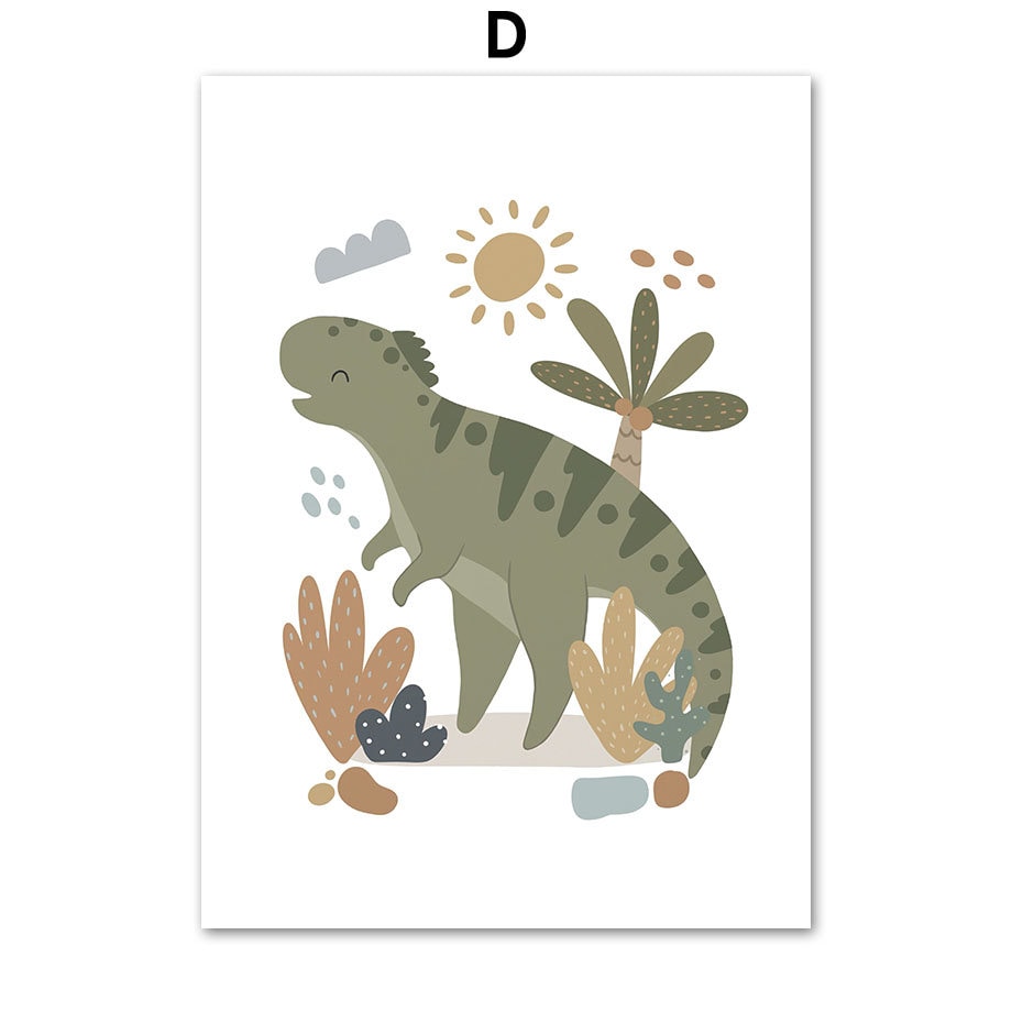 Poster Kinderzimmer Dinosaurier Alphabet I  Kinderzimmer Bilder I Wand Deko I Kunst Druck I Deko Print I ohne Rahmen